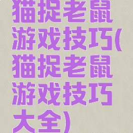 猫捉老鼠游戏技巧(猫捉老鼠游戏技巧大全)