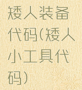 矮人装备代码(矮人小工具代码)