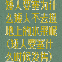 矮人要塞为什么矮人不去捡地上的水果呢(矮人要塞什么时候发售)