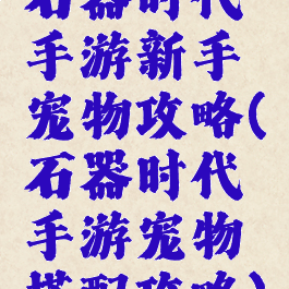 石器时代手游新手宠物攻略(石器时代手游宠物搭配攻略)