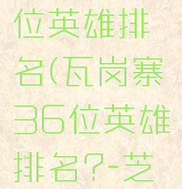 瓦岗寨36位英雄排名(瓦岗寨36位英雄排名?-芝士回答)