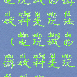 电玩城的游戏种类玩法(电玩城的游戏种类玩法图片)