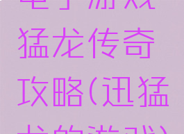 电子游戏猛龙传奇攻略(迅猛龙的游戏)