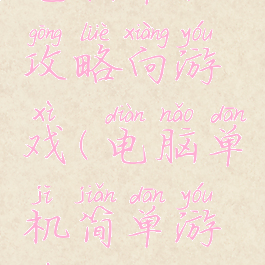 电脑单机攻略向游戏(电脑单机简单游戏)