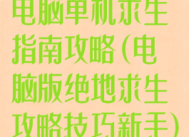 电脑单机求生指南攻略(电脑版绝地求生攻略技巧新手)