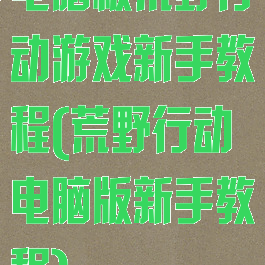电脑板荒野行动游戏新手教程(荒野行动电脑版新手教程)