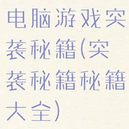 电脑游戏突袭秘籍(突袭秘籍秘籍大全)
