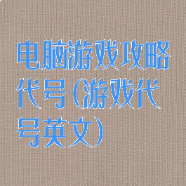 电脑游戏攻略代号(游戏代号英文)