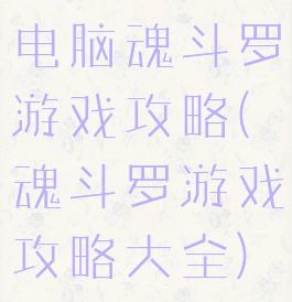电脑魂斗罗游戏攻略(魂斗罗游戏攻略大全)