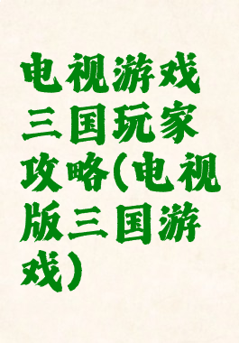 电视游戏三国玩家攻略(电视版三国游戏)