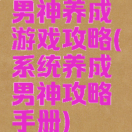 男神养成游戏攻略(系统养成男神攻略手册)