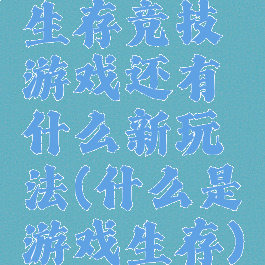 生存竞技游戏还有什么新玩法(什么是游戏生存)