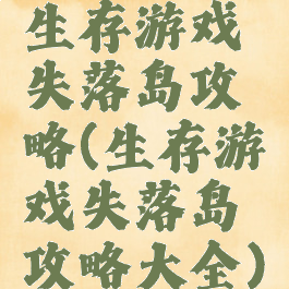 生存游戏失落岛攻略(生存游戏失落岛攻略大全)