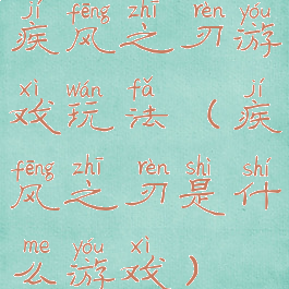 疾风之刃游戏玩法(疾风之刃是什么游戏)