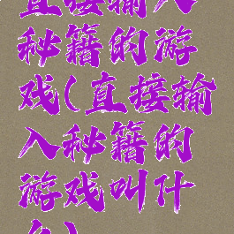 直接输入秘籍的游戏(直接输入秘籍的游戏叫什么)
