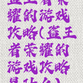 盗王者荣耀的游戏攻略(盗王者荣耀的游戏攻略是什么)