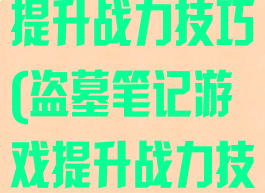 盗墓笔记游戏提升战力技巧(盗墓笔记游戏提升战力技巧攻略)