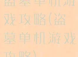 盗墓单机游戏攻略(盗墓单机游戏攻略)