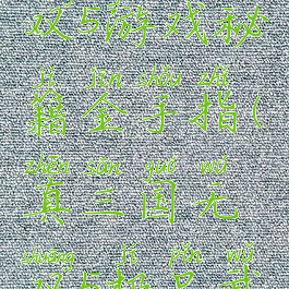 真三国无双5游戏秘籍金手指(真三国无双5极品武器金手指)