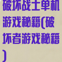 破坏战士单机游戏秘籍(破坏者游戏秘籍)