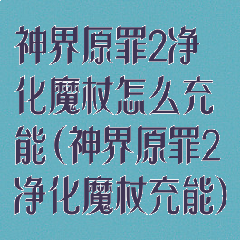 神界原罪2净化魔杖怎么充能(神界原罪2净化魔杖充能)