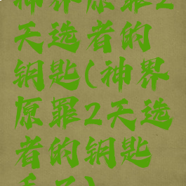 神界原罪2天选者的钥匙(神界原罪2天选者的钥匙丢了)