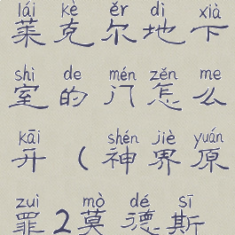 神界原罪2莱克尔地下室的门怎么开(神界原罪2莫德斯地下室)