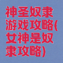 神圣奴隶游戏攻略(女神是奴隶攻略)