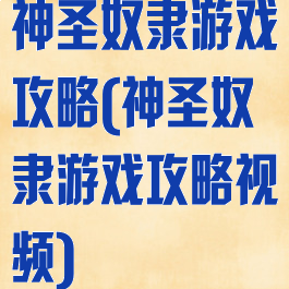 神圣奴隶游戏攻略(神圣奴隶游戏攻略视频)