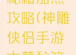 神雕侠侣手游古墓秘籍加点攻略(神雕侠侣手游古墓秘籍加点攻略图)