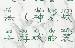 神龙战士游戏的装备玩法(神龙战士游戏的装备玩法介绍)