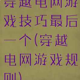 穿越电网游戏技巧最后一个(穿越电网游戏规则)