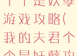 穿越之夫君个个是妖孽游戏攻略(我的夫君个个是妖孽攻略)