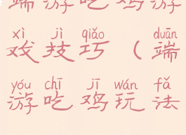 端游吃鸡游戏技巧(端游吃鸡玩法)