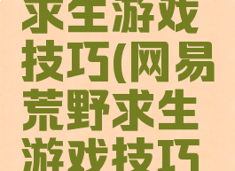 网易荒野求生游戏技巧(网易荒野求生游戏技巧大全)