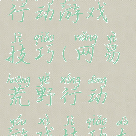 网易荒野行动游戏技巧(网易荒野行动游戏技巧大全)