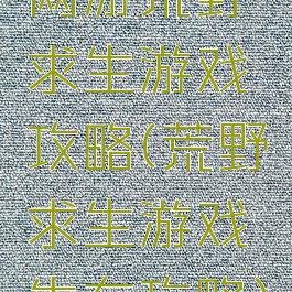 网游荒野求生游戏攻略(荒野求生游戏生存攻略)