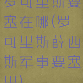 罗可里斯要塞在哪(罗可里斯薛西斯军事要塞里)
