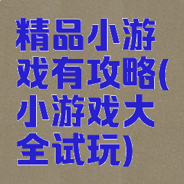 精品小游戏有攻略(小游戏大全试玩)