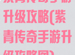 紫青传奇手游升级攻略(紫青传奇手游升级攻略图)