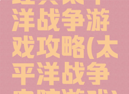经典太平洋战争游戏攻略(太平洋战争电脑游戏)