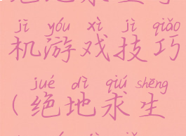 绝地求生手机游戏技巧(绝地求生端游技巧)
