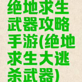 绝地求生武器攻略手游(绝地求生大逃杀武器)
