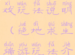 绝地求生游戏玩法说明(绝地求生端游玩法介绍)