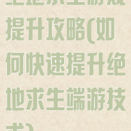 绝地求生游戏提升攻略(如何快速提升绝地求生端游技术)