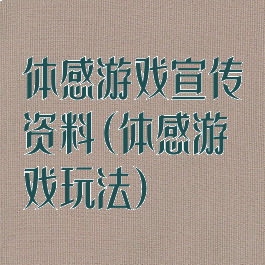 体感游戏宣传资料(体感游戏玩法)