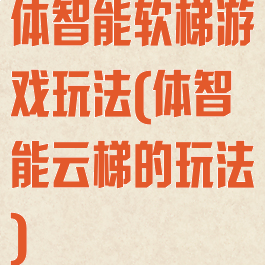 体智能软梯游戏玩法(体智能云梯的玩法)