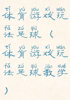 体育游戏玩法足球(体育游戏玩法足球教学)