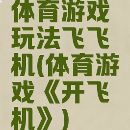 体育游戏玩法飞飞机(体育游戏《开飞机》)