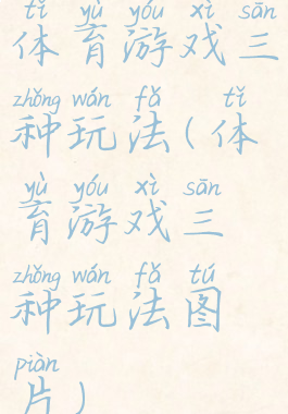 体育游戏三种玩法(体育游戏三种玩法图片)
